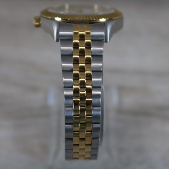 Timex Day-Date Watch – Pre-Owned, New Battery, Round, Two-Tone - Picture 3 of 11